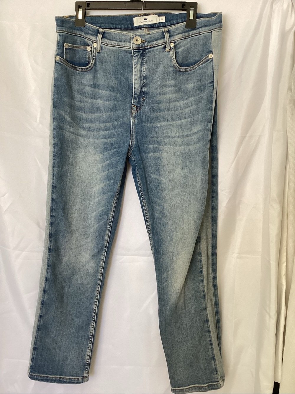 Vineyard Vines Women's Straight Crop Paneled Jamie High-Rise Jeans size 32